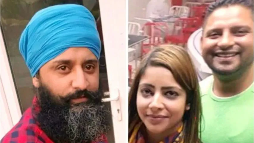 फोटो में बाएं सुखजीत सिंह , दाईं ओर उनकी पत्नी व उसका प्रेमी गुरुप्रीत सिंह