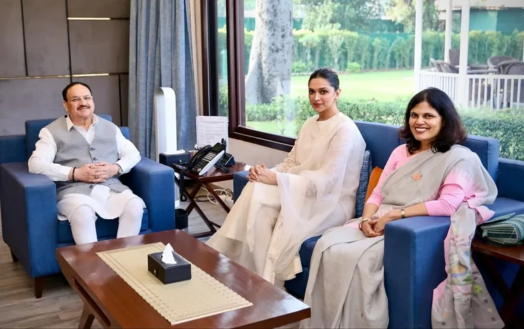 Depika with JP Nadda
