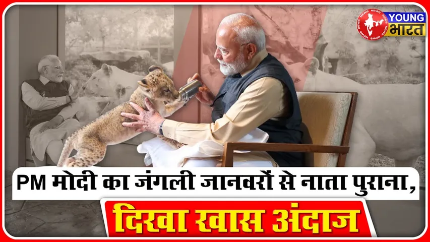 PM Modi का जंगली जानवरों से नाता पुराना, दिखा खास अंदाज | YOUNG Bharat News