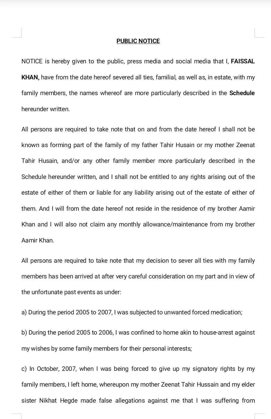 Page 1-- Public Notice by  Faissal Khan