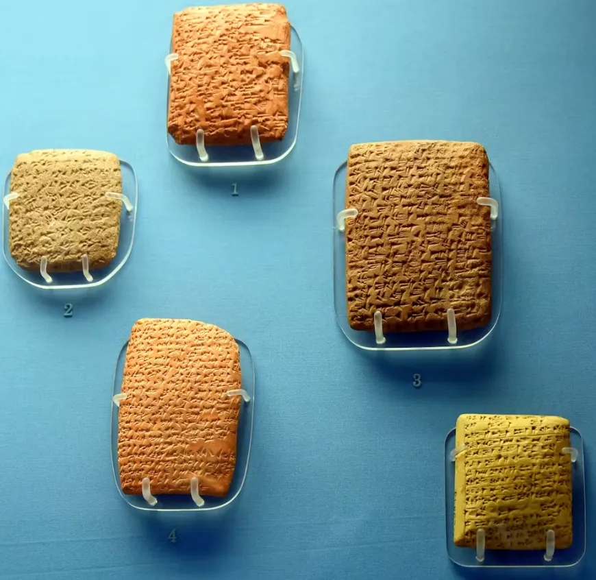 Five Amarna letters on display at the British Museum. Osama Shukir Muhammed Amin/Wikimedia Commons, CC BY