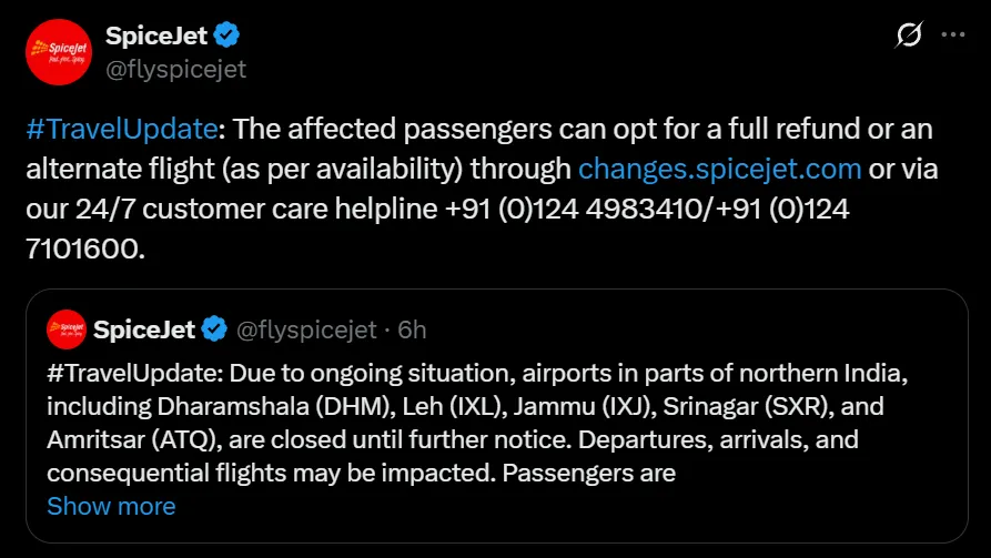 Spice Jet Advisories