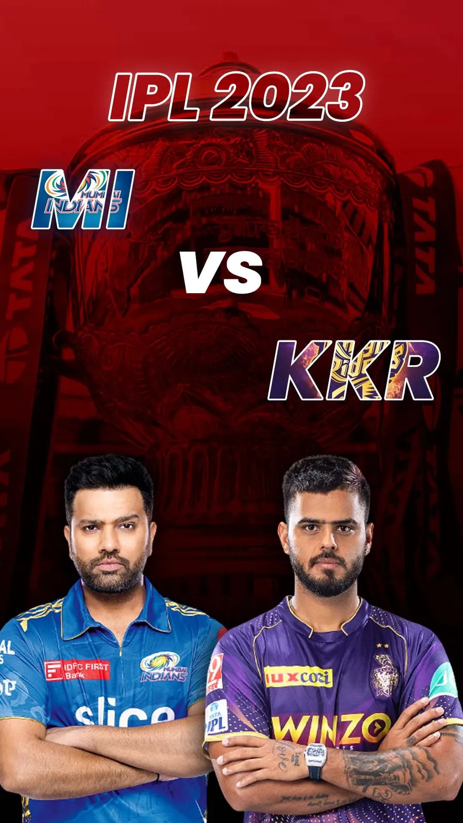 <h3>Mumbai Indians Vs Kolkata Knight Riders</h3><p>Five-time champions Mumbai Indians (MI) will host two-time champions Kolkata Knight Riders (KKR) in the 22nd game of the ongoing 16th edition of the IPL 2023 on April 16, at the iconic Wankhede Stadium in Mumbai. </p>