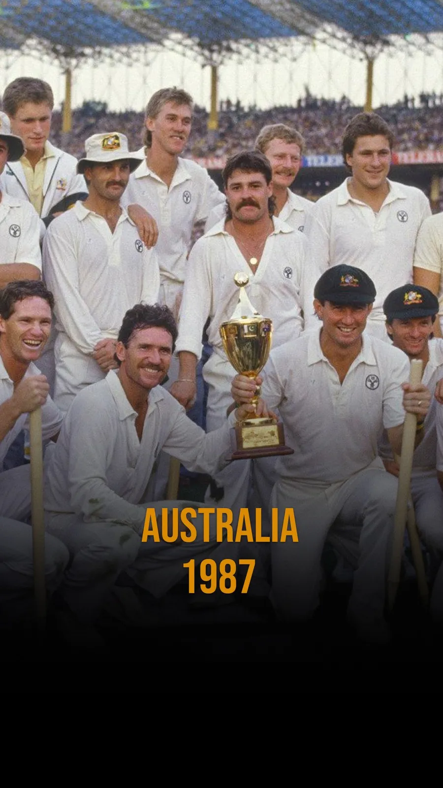 <p>In 1987, Australia won the ICC Cricket World Cup after defeating England by 7 runs under the captainship of Allan Border.</p>