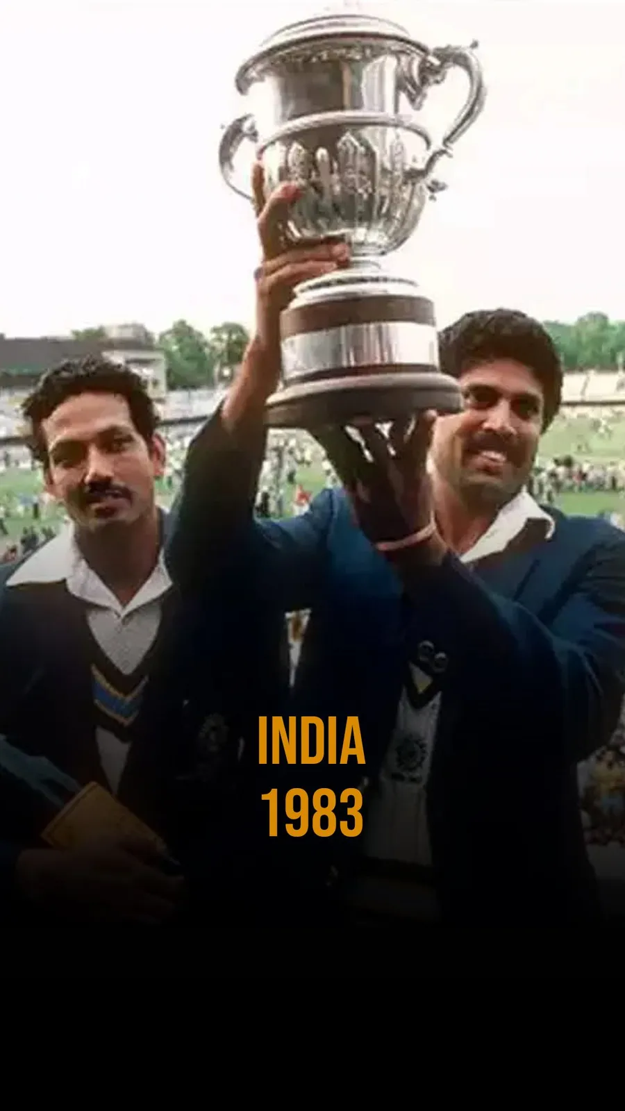 <p>Indian team under Kapil Dev’s captainship lifted their first ICC World Cup Trophy in 1983 after winning against previous two-time champions West Indies by 43 runs.</p>