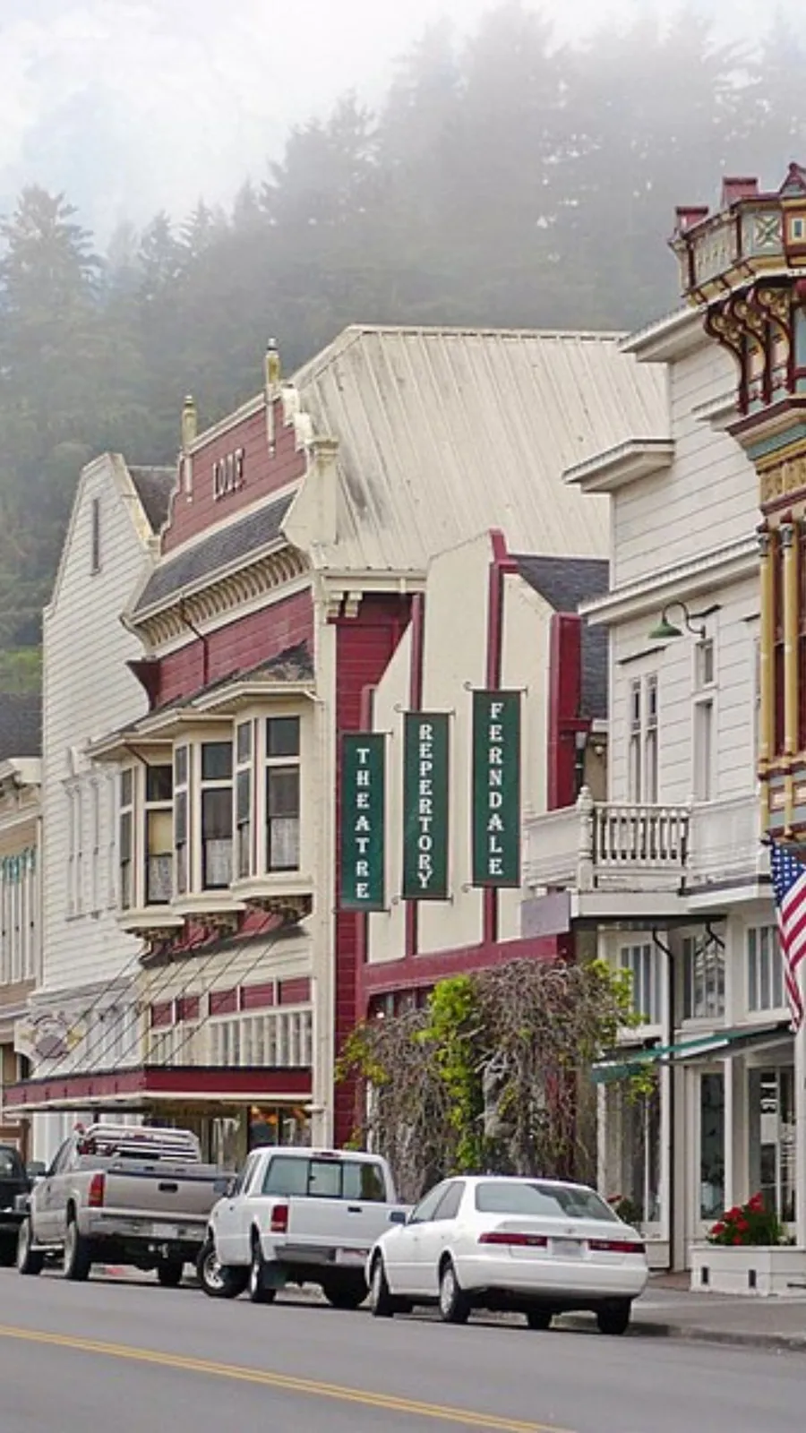 <p>Victorian-era village with vibrantly painted gingerbread houses lining the main street.</p>