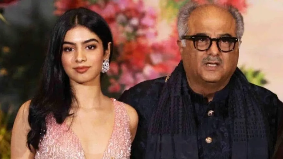 khushi kapoor and boney kapoor