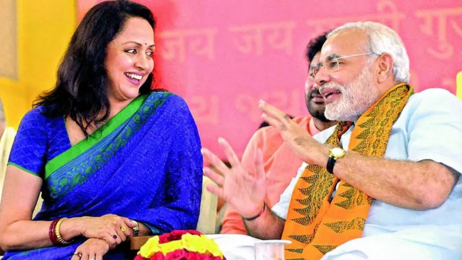 pm modi and hema malini