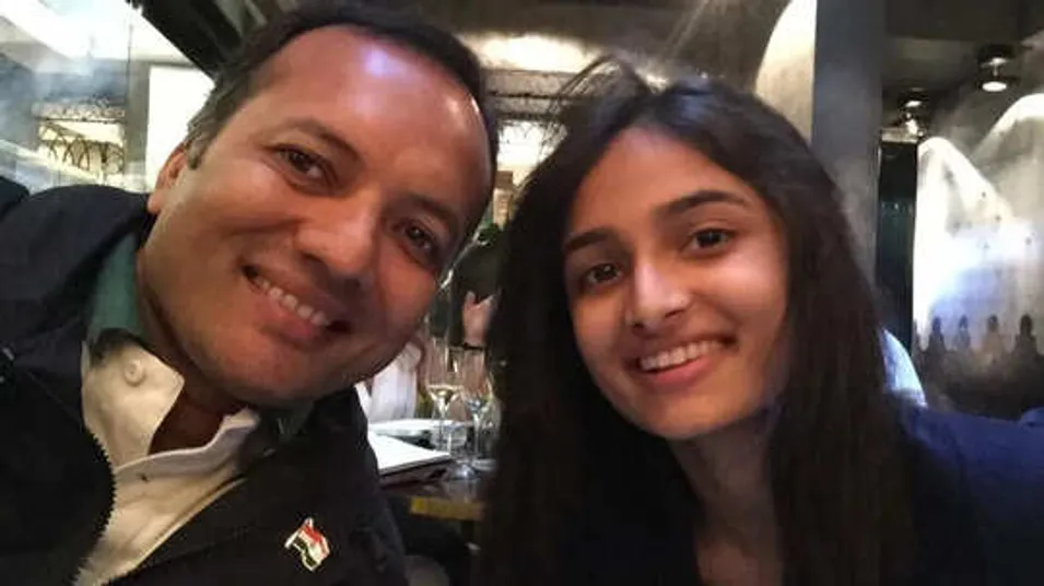 Naveen Jindal with daughter Yashaswini in 2015