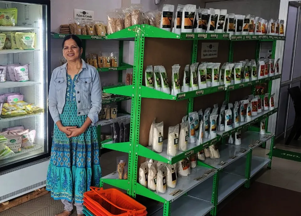 PVR Foods founder Shubhadra at her healthy food store Dhanyam Mini Mart in Coimbatore 