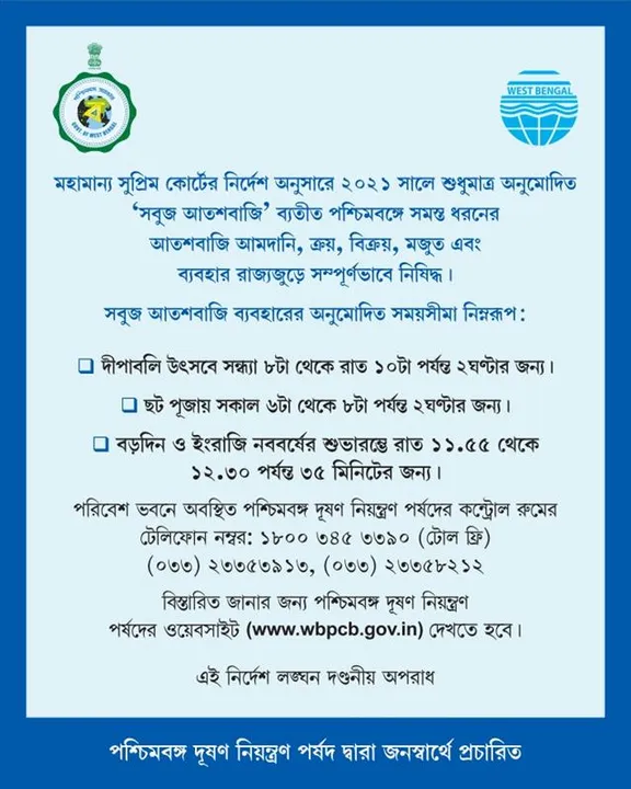 সুপ্রিম কোর্ট প্রদত্ত দীপাবলির নিষেধাজ্ঞা