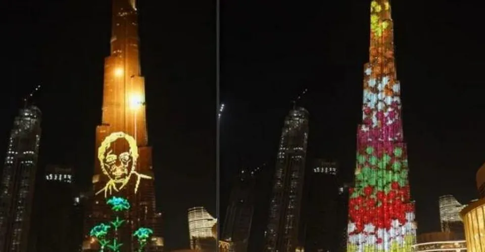 ভারতীয় উৎসবের রঙে মেতে রয়েছে বুর্জ খলিফা