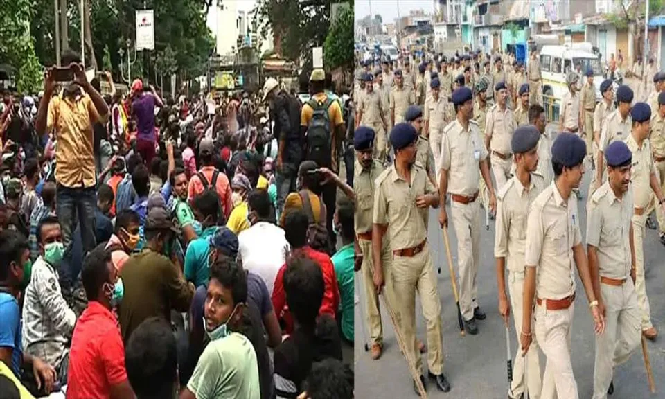 কনস্টেবল পদে চাকরি প্রার্থীদের বিক্ষোভ