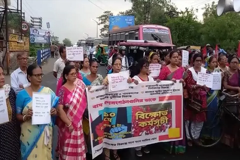 আসানসোলে বামেদের বিক্ষোভ