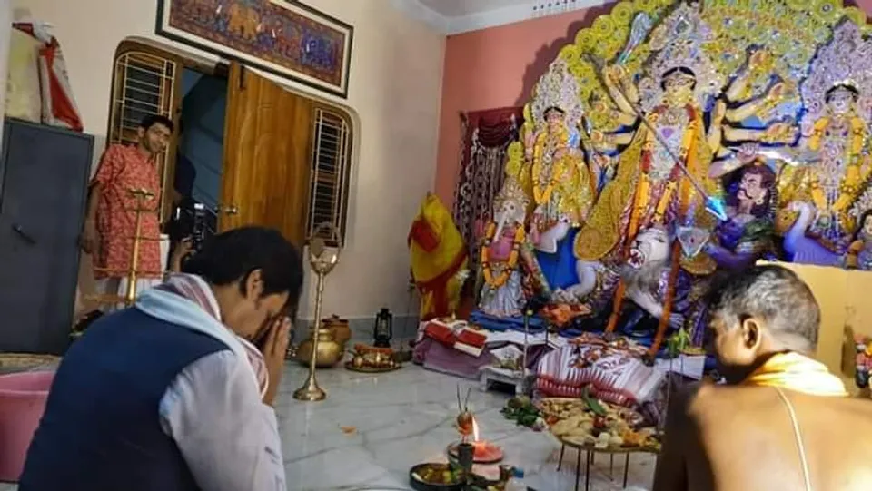 দেবীর আরাধনায় বিপ্লব কুমার দেব