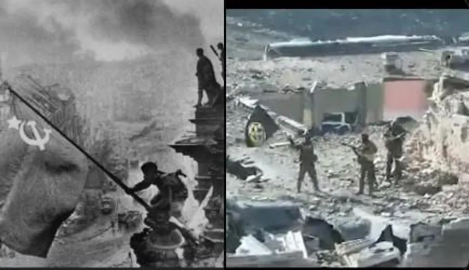 বাখমুত স্মৃতিসৌধে পতাকা উত্তোলন করল ওয়াগনার যোদ্ধারা