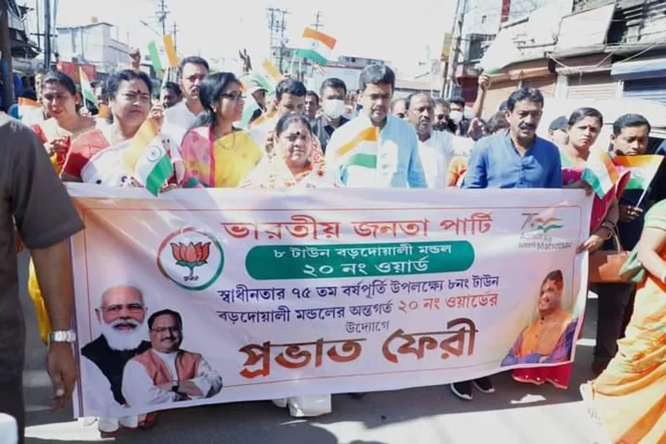 হর ঘর তিরঙ্গা কর্মসূচির সফল বাস্তবায়নে পদযাত্রায় মানিক সাহা