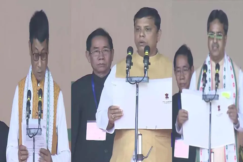 ফের ত্রিপুরার মুখ্যমন্ত্রীর পদে বসলেন মানিক সাহা, শপথ নিলেন একঝাঁক মন্ত্রীও