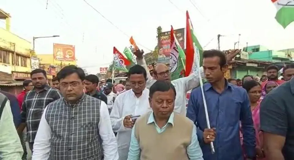 উখরাতে কেন্দ্র সরকারের বিরুদ্ধে প্রতিবাদ মিছিল তৃণমূলের