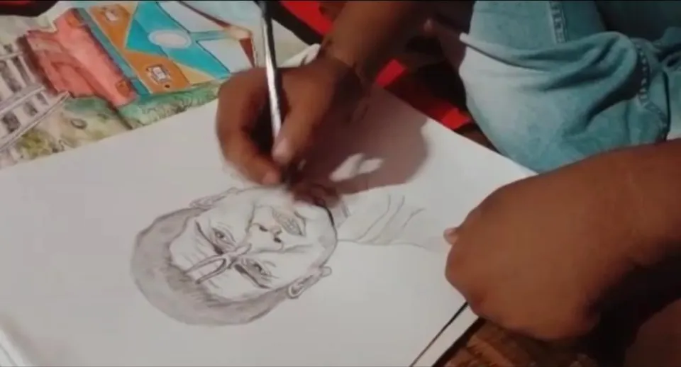 ডেবরার সৌজাত্যর আঁকা ভূবন বাদ্যকারের ছবি ভাইরাল সোস্যাল মিডিয়ায়