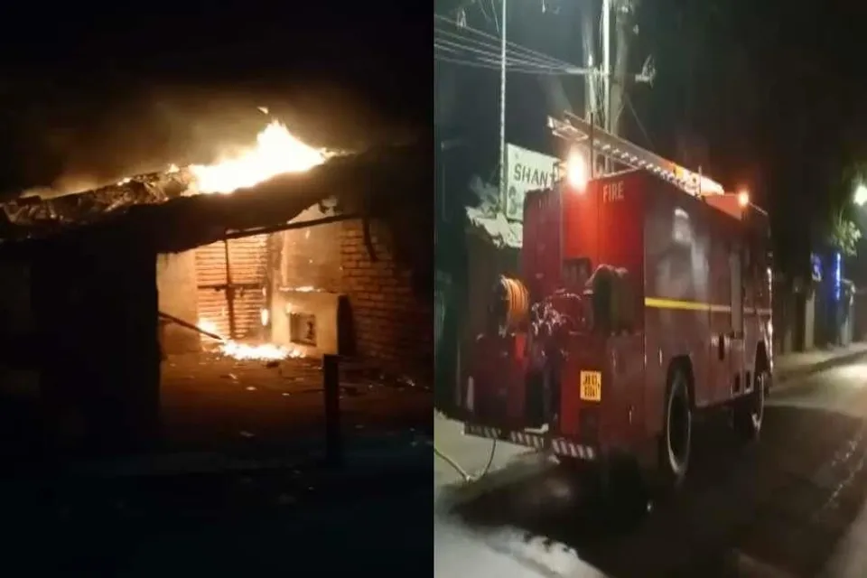 রানীগঞ্জের বাজারে ভয়াবহ আগুন