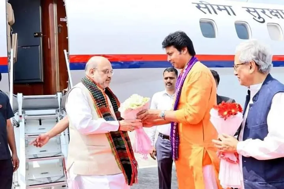 আগরতলায় অমিত শাহ