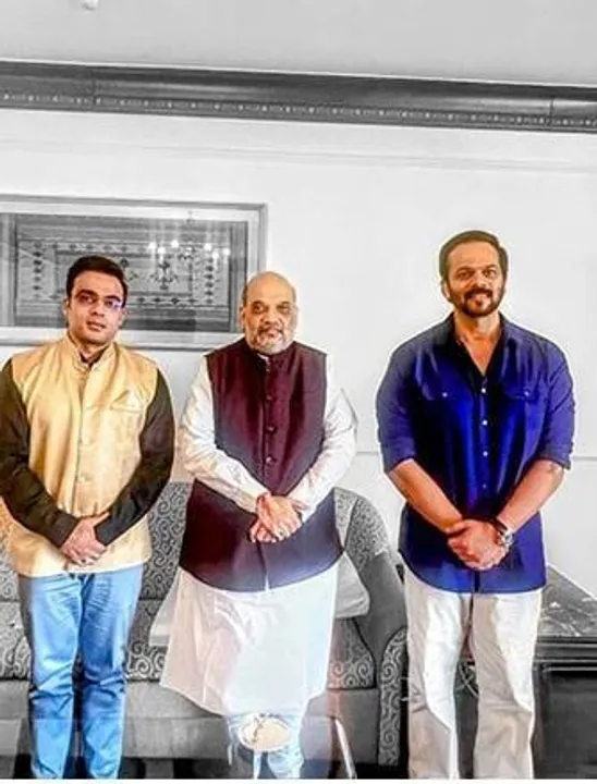 রোহিত শেট্টির সঙ্গে দেখা করলেন অমিত শাহ