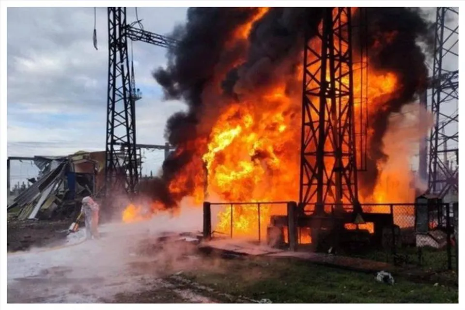 Russia strikes many Ukrainian regions, power cut