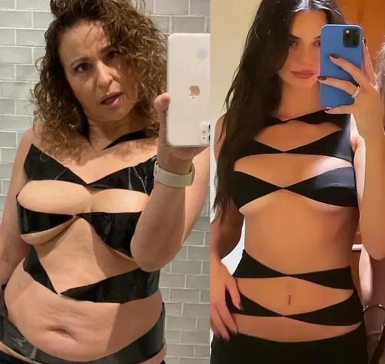 She covered herself with a simple black tape