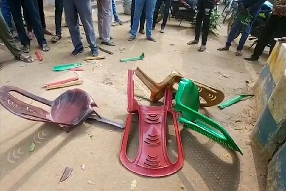 Vandalism on charges of nepotism and corruption against TMC area president