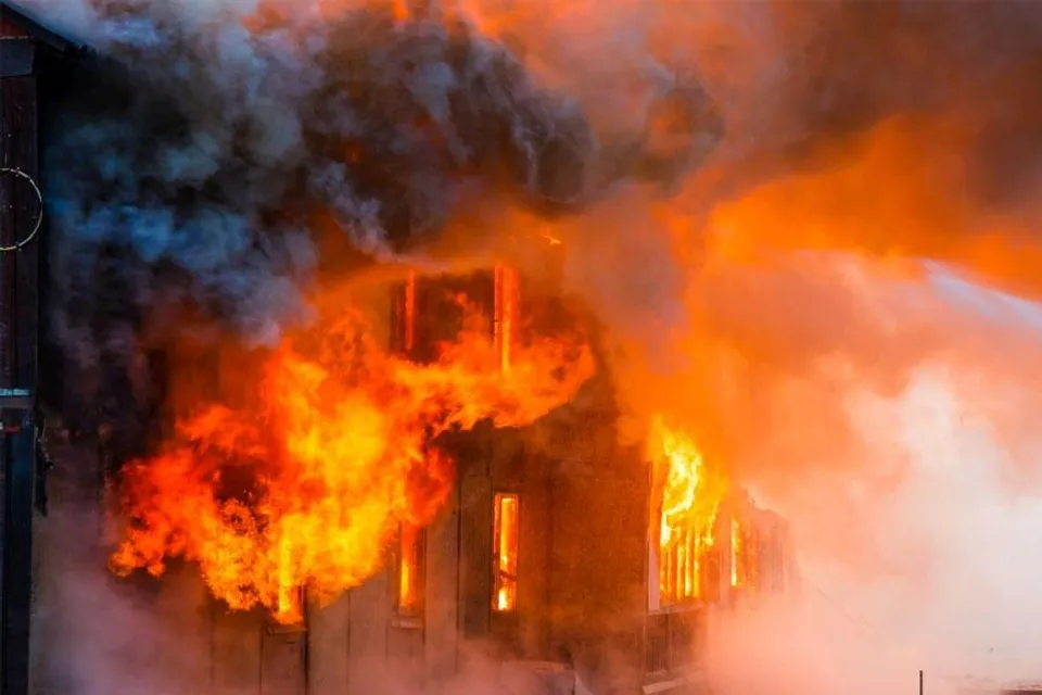 A fire in Kurseong's traditional tea garden