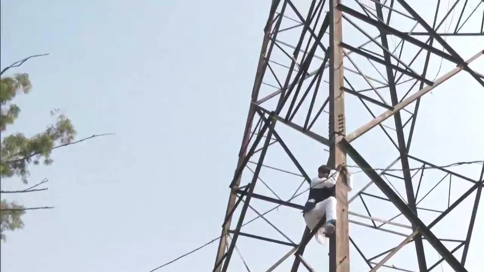 Delhi MCD Poll 2022 : After denied poll ticket, former councilor climbed the transmission tower