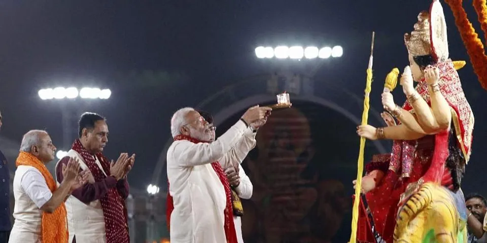 PM Modi prays on the first day of Navaratri
