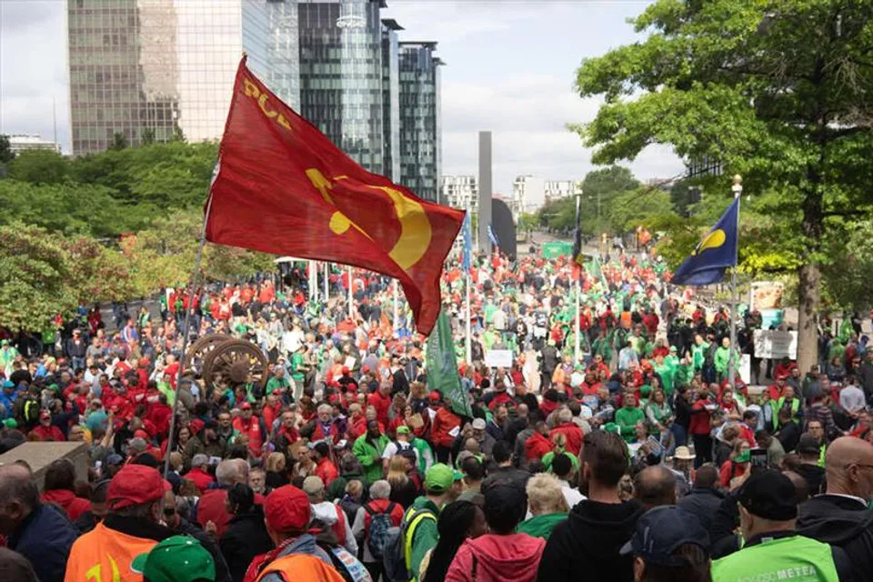 Belgium's strike shuts down public services, traffic jams