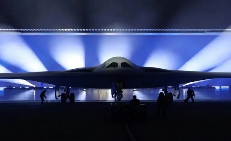 Pentagon reveals secretive B-21 bomber in California