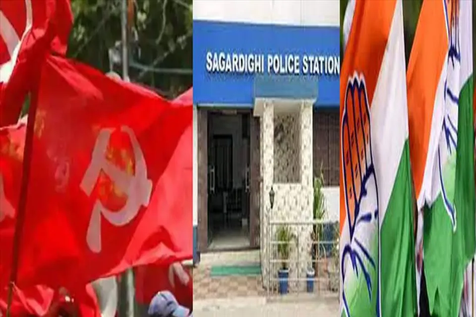 Left-Congress protests in Sagardighi by surrounding the police station