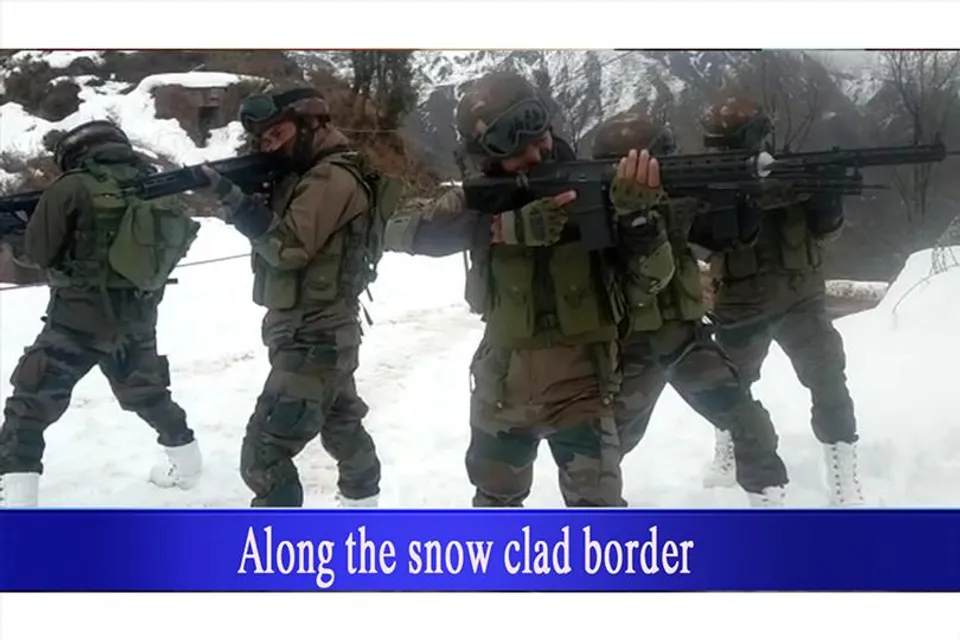 Along the snow clad border