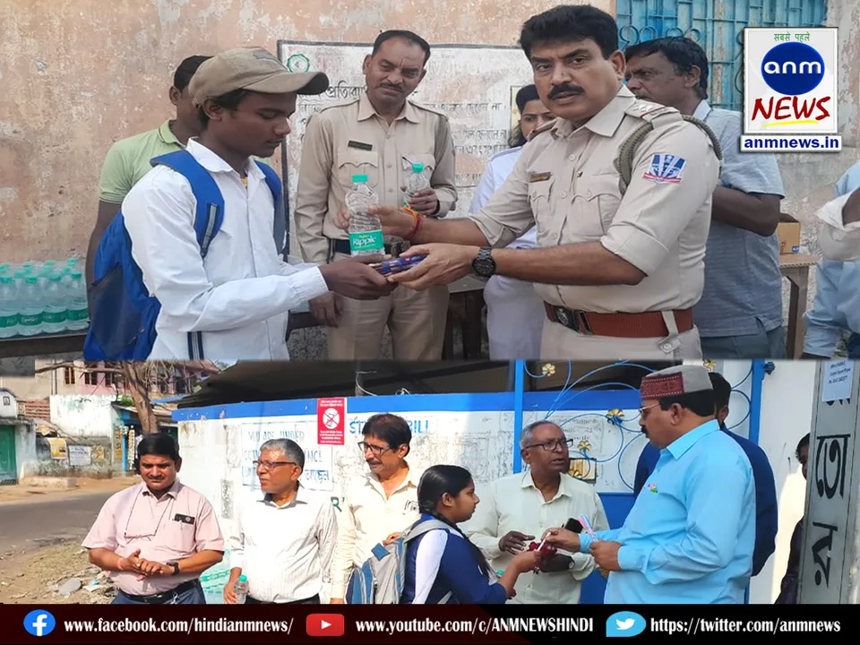 Police and TMC workers encouraged higher secondary examinees outside the examination centre