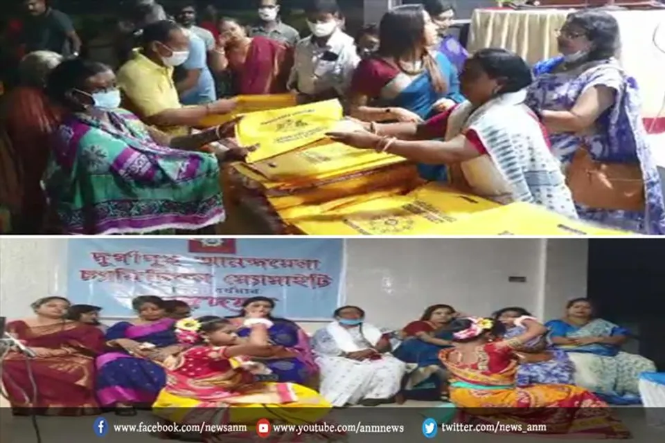 वस्त्र वितरण पर सांस्कृतिक कार्यक्रम का आयोजन