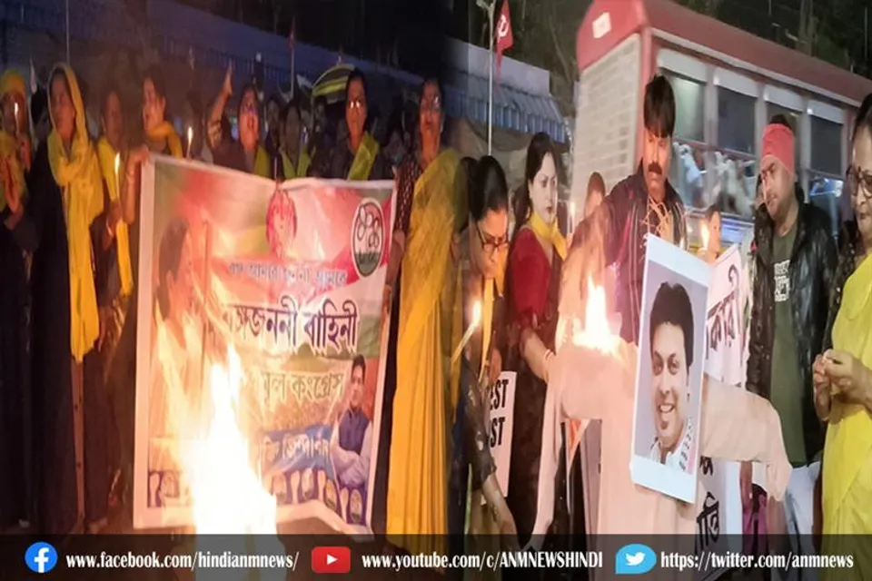 सायनी घोष के गिरफ्तारी के मामले को लेकर तृणमूल महिला शाखा ने निकली रैली