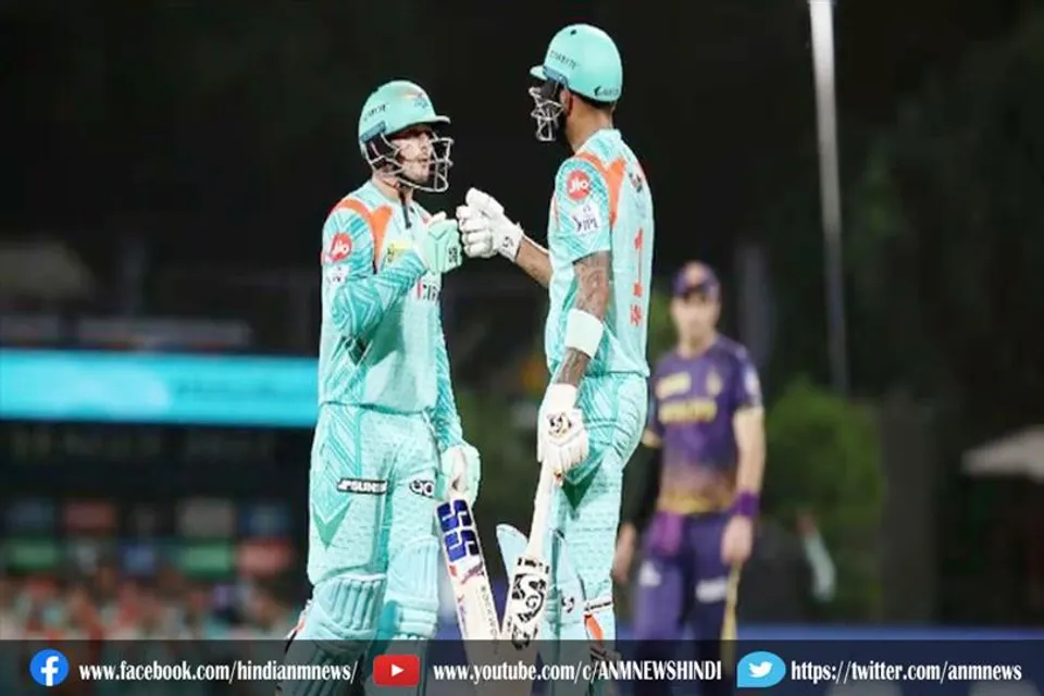 KKR vs LSG :लखनऊ की टीम ने बनाया 50 रन