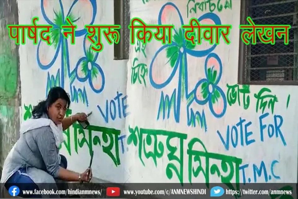 पार्षद ने शुरू किया दीवार लेखन