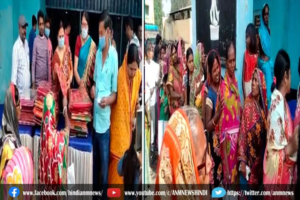 छठ पूजा के लिए 2800 महिलाओं को साड़ियों समेत पूजा सामग्री दी गई