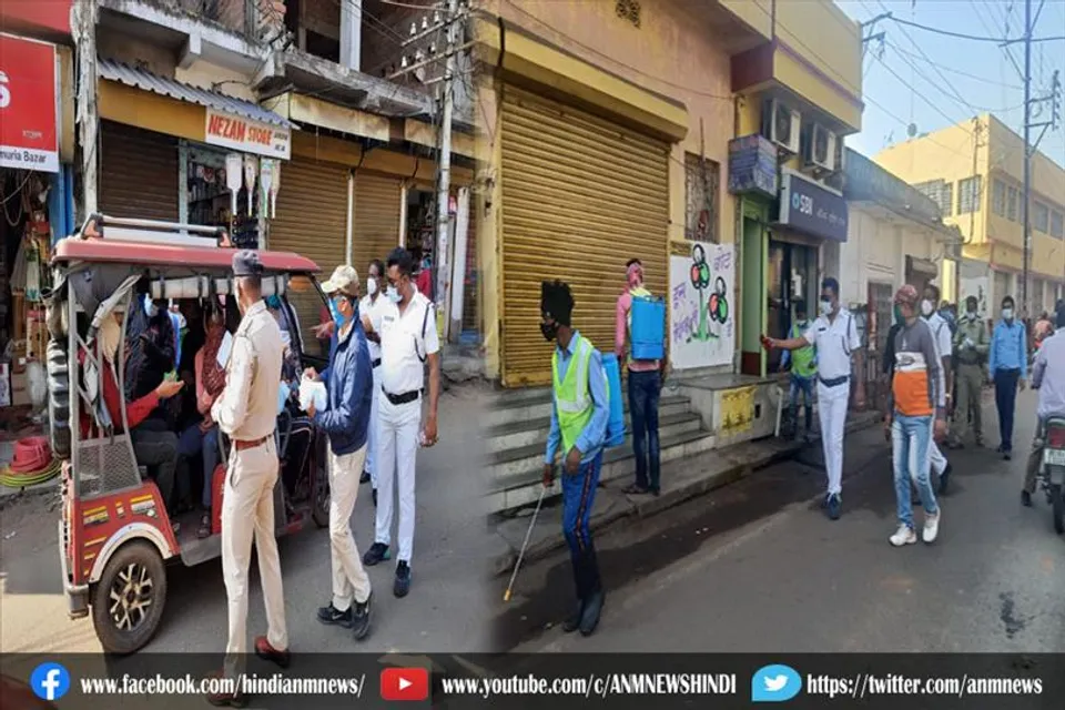 जमुड़िया थाने की तरफ से मास्क वितरण, लोगों को किया जागरुक