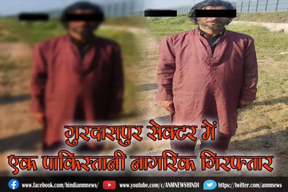 गुरदासपुर सेक्टर में एक पाकिस्तानी नागरिक गिरफ्तार