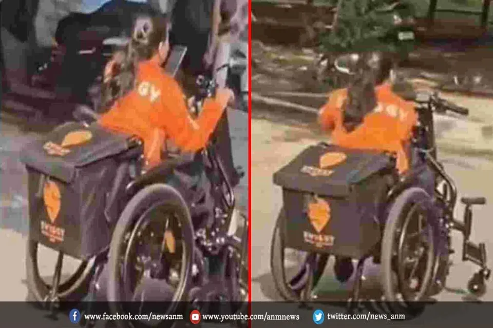 व्हीलचेयर पर बैठकर महिला ने घर-घर पहुंचाई डिलीवरी