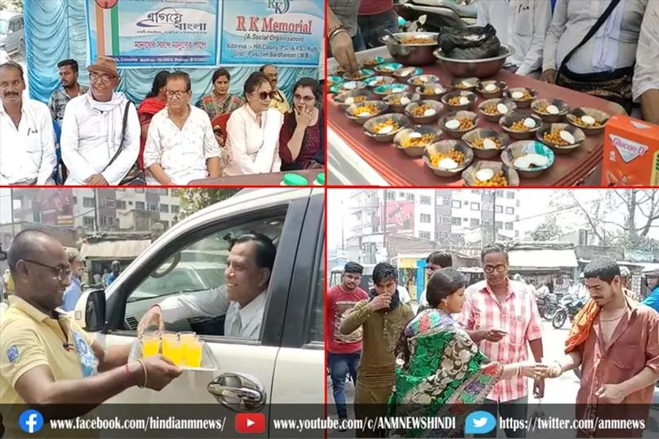 कुल्टी में एगीये बंगाल तथा आर. के. मेमोरियल एनजीओ की और से शरबत वितरण