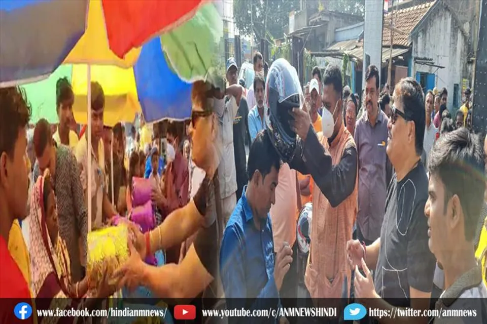 70 कंबल एंव दो पाहिया राहगीरो में 30 को हेलमेट का वितरण किया गया