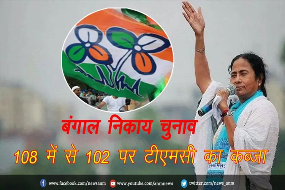 बंगाल निकाय चुनाव: 108 में से 102 पर टीएमसी का कब्जा