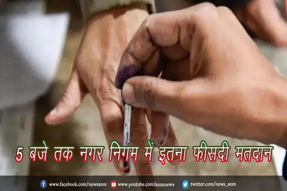 शाम 5 बजे तक नगर निगम में इतना फीसदी मतदान